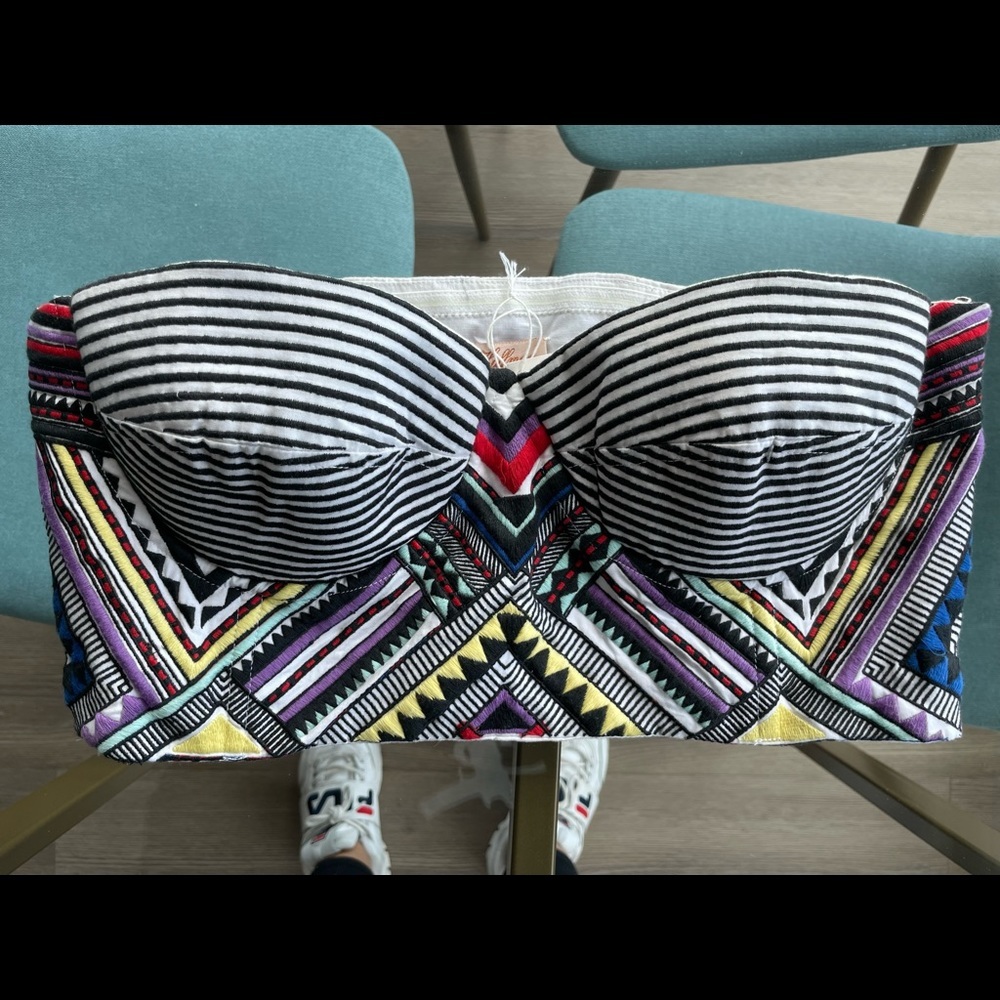 Mara Hoffman Multicolor Geometric Strapless Top - image 5